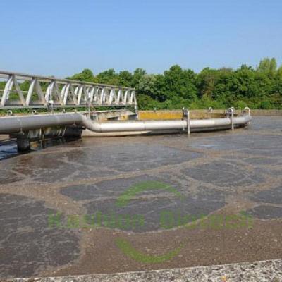 Why are microbial agents recommended for sewage treatment?